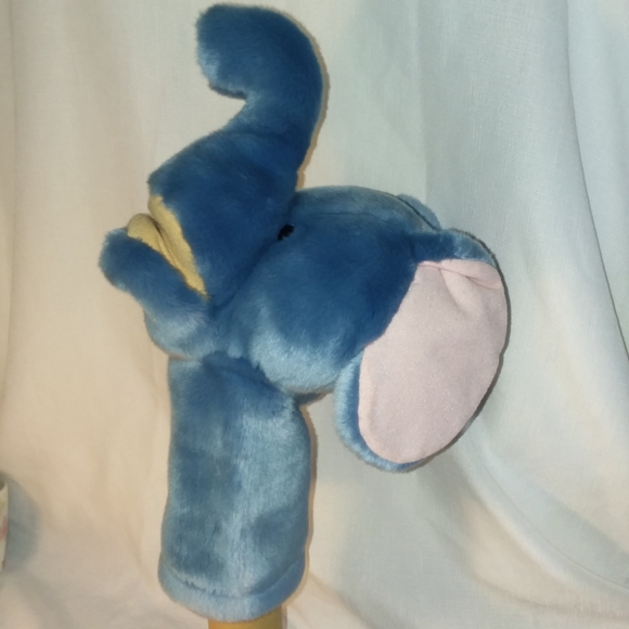 Plushpups Elephant Hand Puppet Toy 12" Blue Plush Stuffed Animal Vintage 2001 - Picture 3 of 12